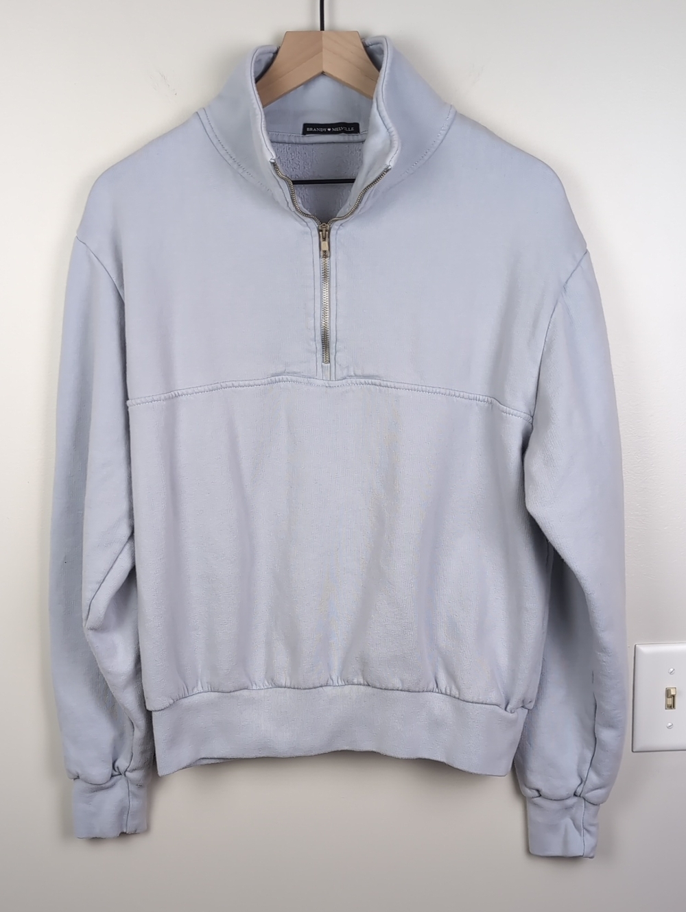 Brandy Melville | Quarter-Zip Sweatshirt | Light Lavender | OS